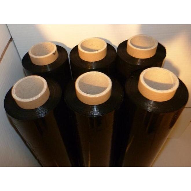 6 Rollen Stretchfolie Wickelfolie Handstretchfolie schwarz 23 my Breite 25 cm 
